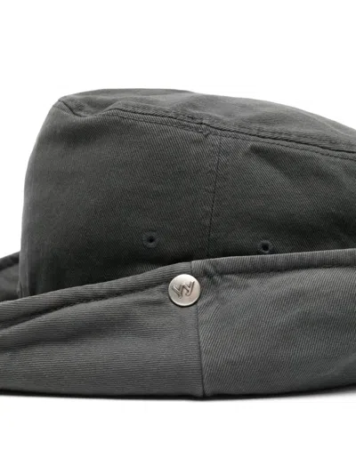 Open Yy Chin-strap Bucket Hat In Gray