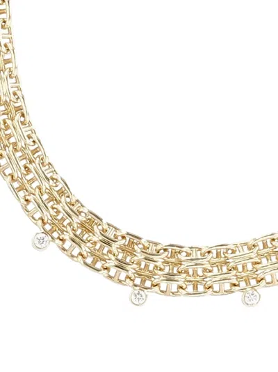 Pre-owned Hermes 2020's Diamond Chain Link Necklace In Gold