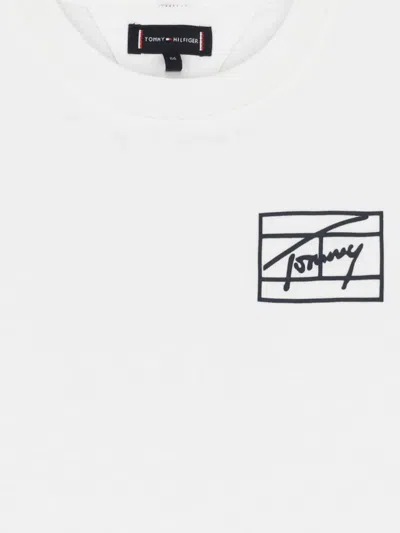 Tommy Hilfiger Junior Logo Cotton T-shirt In White