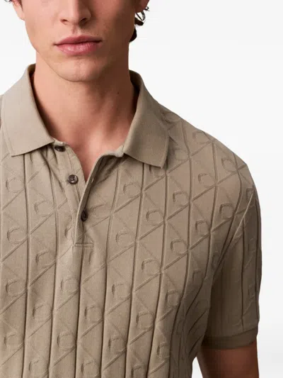Calvin Klein Embossed Short-sleeve Polo Shirt In Neutral