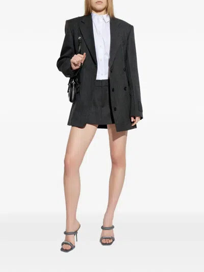 Alexander Wang Pleat Mini Skirt In Gray