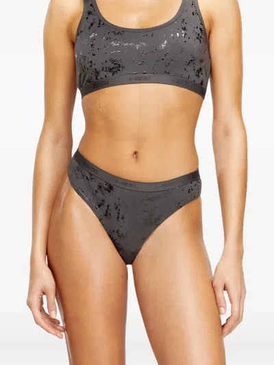 Diesel Stars-gft Logo Thong In Gray