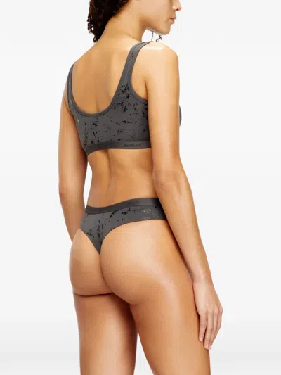 Diesel Stars-gft Logo Thong In Gray