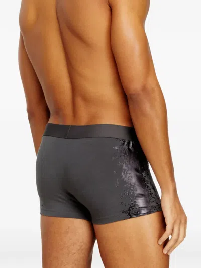 Diesel Damien-gft Sequin Boxer Briefs In Gray