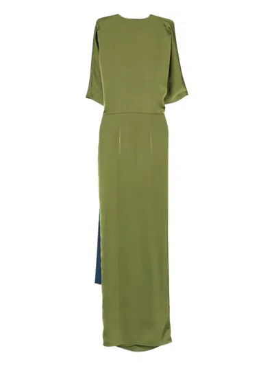 V:pm Atelier Draped Tie-detail Dress In Green