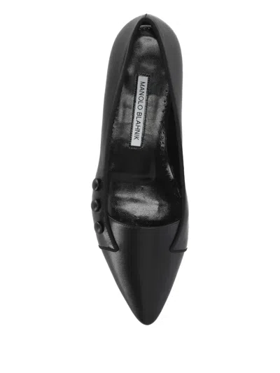 Manolo Blahnik Pointed-toe Button-detail Ballet Flats In Multi