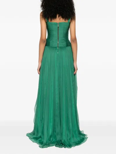 M.marquise Dione Chiffon Dress In Green