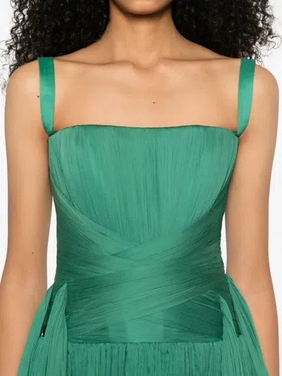 M.marquise Dione Chiffon Dress In Green