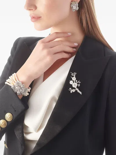 Anabela Chan Rhodium Vermeil Sakura Blossom Brooch In Silver