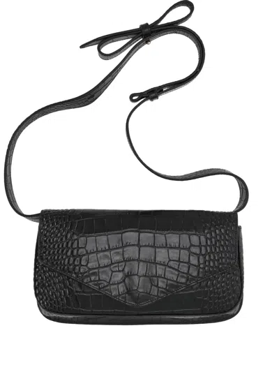 Micoli Crocodile-effect Cross Body Bag In Black
