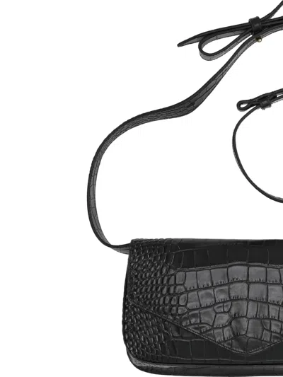 Micoli Crocodile-effect Cross Body Bag In Black