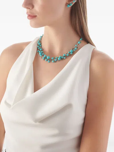 Anabela Chan Rhodium Vermeil Turquoise Constellation Necklace In Blue