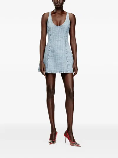 Diesel Flared Mini Dress In Blue