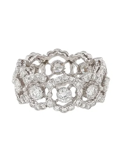Pre-owned Buccellati 1970's Eternelle Ghirlanda Diamond White Goldring In Silver