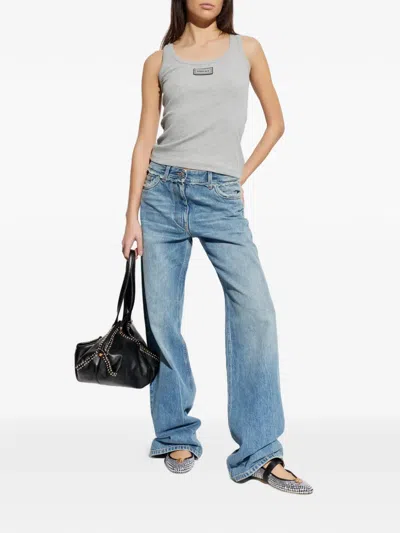 Versace Label T-shirt In Gray