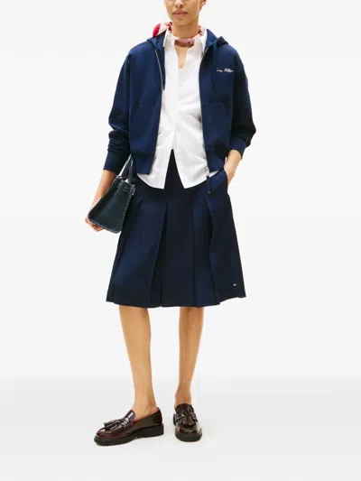 Tommy Hilfiger Pleated Midi Skirt In Blue