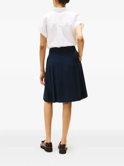 Tommy Hilfiger Pleated Midi Skirt In Blue