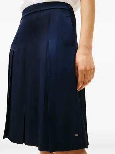 Tommy Hilfiger Pleated Midi Skirt In Blue