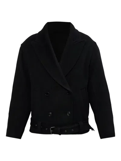Isabel Marant Long-sleeved Lapel Belted Coat In Black