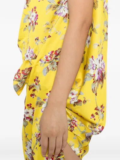 Blaklace One-shoulder Floral Dress In Yellow