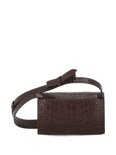 Micoli Intasca Crocodile-effect Mini Bag In Brown