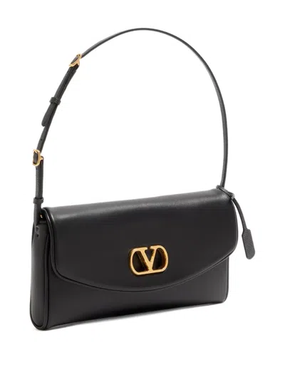 Valentino Small Devain Vlogo-signature Shoulder Bag In Black
