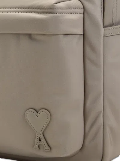 Ami Alexandre Mattiussi Padded Logo-patch Backpack In Neutral