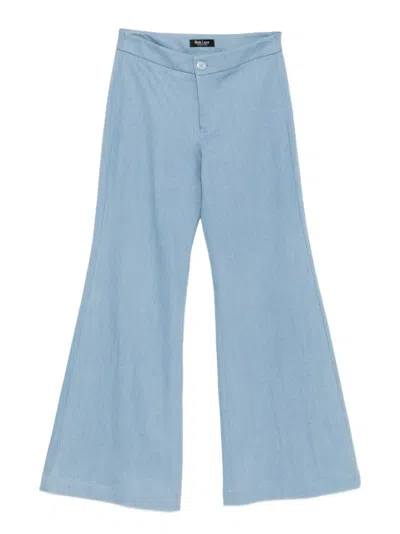 Blaklace Button Flared Trousers In Blue