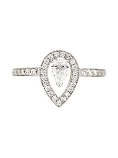 Pre-owned Fred 2020's Lovelight Diamond Pear-cut Ring In Silver