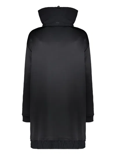 Herno High-collar Zip Coat In Black