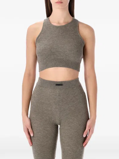 Essentials Round-neck Tank Top In Gray