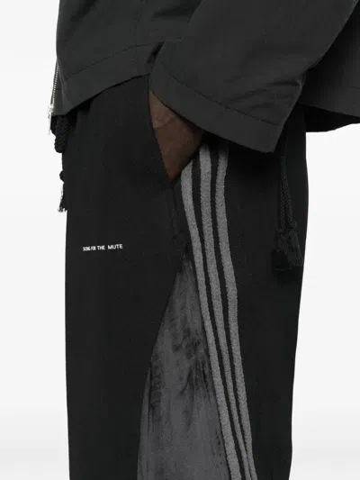 Song For The Mute X Adidas Panelled Drawstring-fastening Track Pants In Black