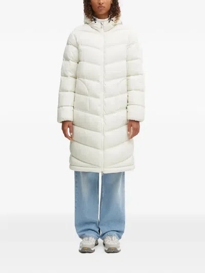 Napapijri Hooded Chevron Coat In Neutral