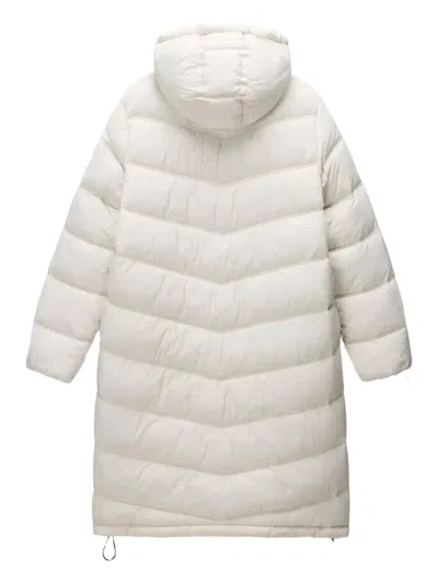 Napapijri Hooded Chevron Coat In Neutral