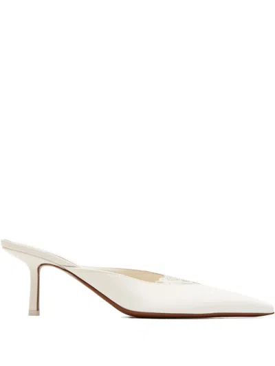 Neous Matar Lace-detail Pointed-toe Mules In White