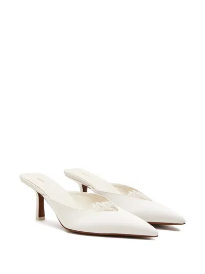 Neous Matar Lace-detail Pointed-toe Mules In White