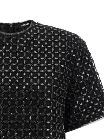 Rotate Birger Christensen Sequin-embroidered T-shirt In Black
