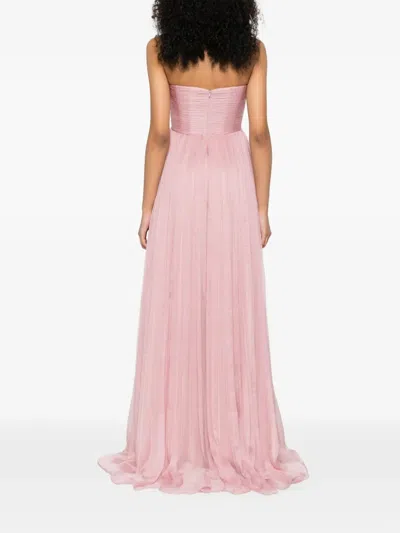 M.marquise Ines Floral-appliqué Maxi Dress In Pink