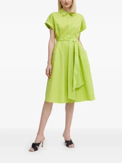 Joseph Ribkoff Tie-waist Mini Shirt Dress In Green