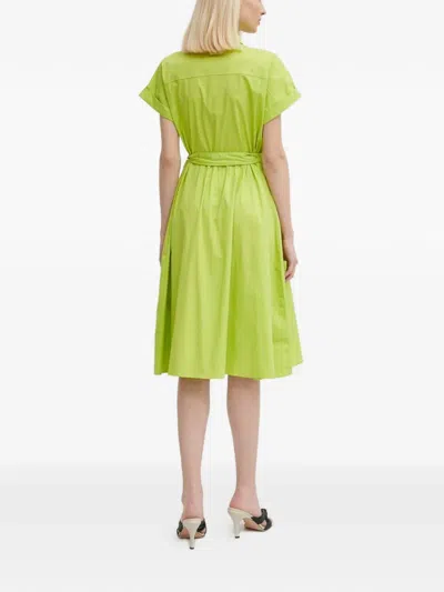 Joseph Ribkoff Tie-waist Mini Shirt Dress In Green