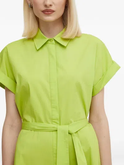 Joseph Ribkoff Tie-waist Mini Shirt Dress In Green