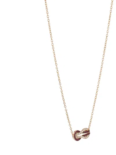 Pre-owned Fred 2020's Chance Infinie Diamond Ruby Pink Gold Necklace