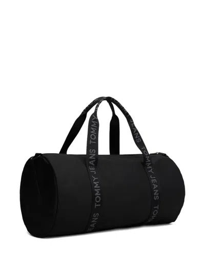 Tommy Jeans Logo-strap Duffle Bag In Black
