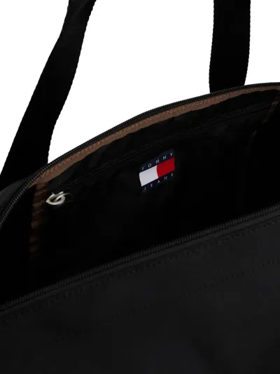 Tommy Jeans Logo-strap Duffle Bag In Black