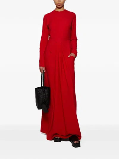 The Row Anselm Long-sleeve Maxi Dress In Red