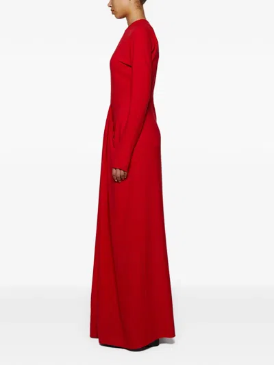 The Row Anselm Long-sleeve Maxi Dress In Red