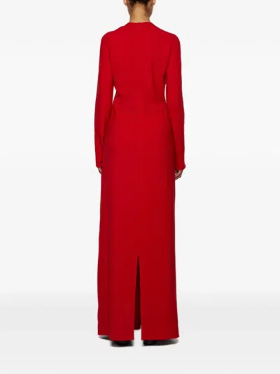 The Row Anselm Long-sleeve Maxi Dress In Red