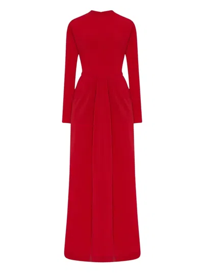 The Row Anselm Long-sleeve Maxi Dress In Red