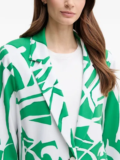 Joseph Ribkoff Patterned Single-breasted Blazer In Green