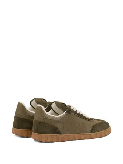 Ami Alexandre Mattiussi Step Perforated-logo Leather Sneakers In Brown